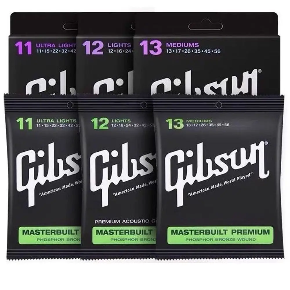 

6 SET Gibson Acoustic Guitar Strings 010 011 012 Electric Strings Accessories 09 010 011 Guitar Instrument Accessories