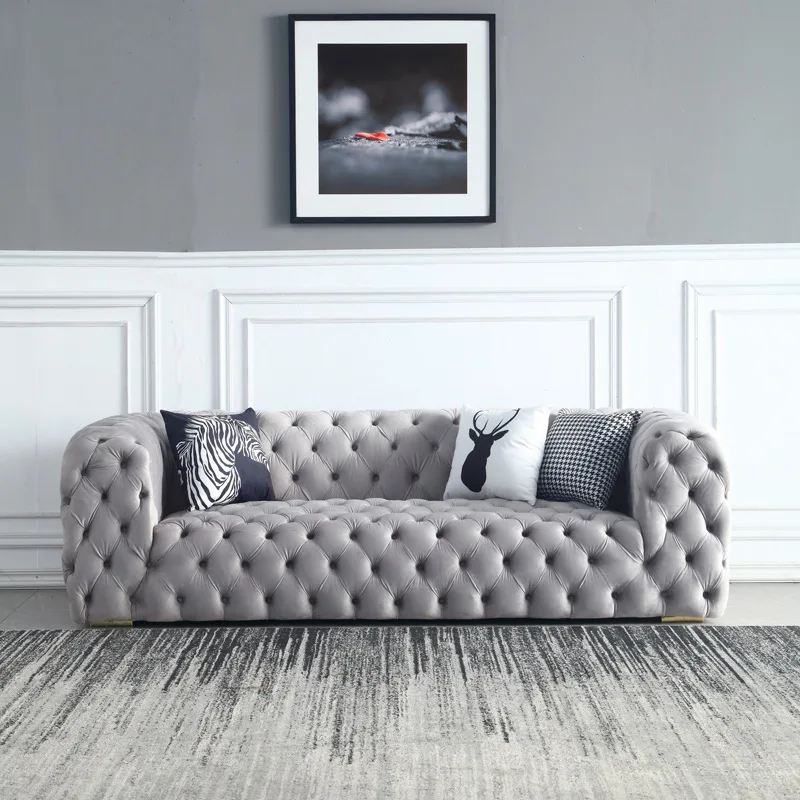 Chester Moon Sofa podłogowa 3 osobowy salon aksamitna kanapa włoska nowoczesna Sofa Chesterfield