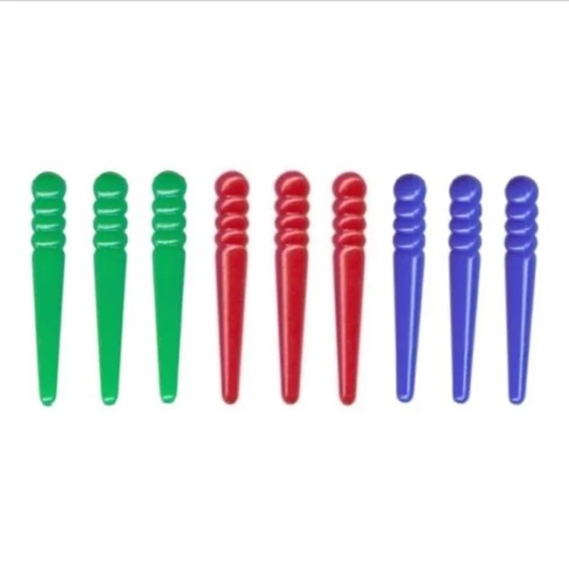 15PCS Plastic Cribbage Pegs Red Blue Black White Green for Board 1/8 Hole 5 Colors