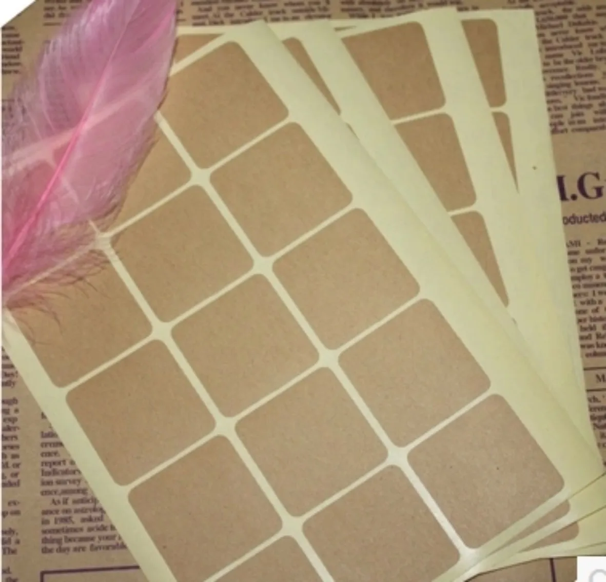 10sheets Kraft Paper Stickers for Party Square Gift Wrapping Bag Box Packaging Journal Sealing Label Scrapbooking Small Business