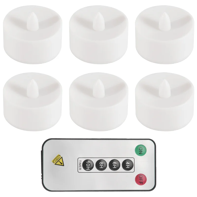 Y17A 6Pcs Flameless Candles Battery Operated LED Tea Lights Fake Candles Led Candles With 6-Key Timer Remote Control