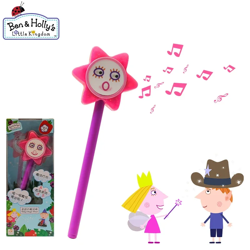 Cartoon Ben and Holly Little Kingdom Toys Bilingual Light Up Fairy Magic Wand Girl Princess Elf Castle Rocket For Kid Gift