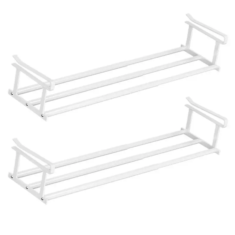 

ABKP-Adjustable Metal Scalable Shoe Rack Organizer For Entryway, Dorm, Garage - Expandable Storage White