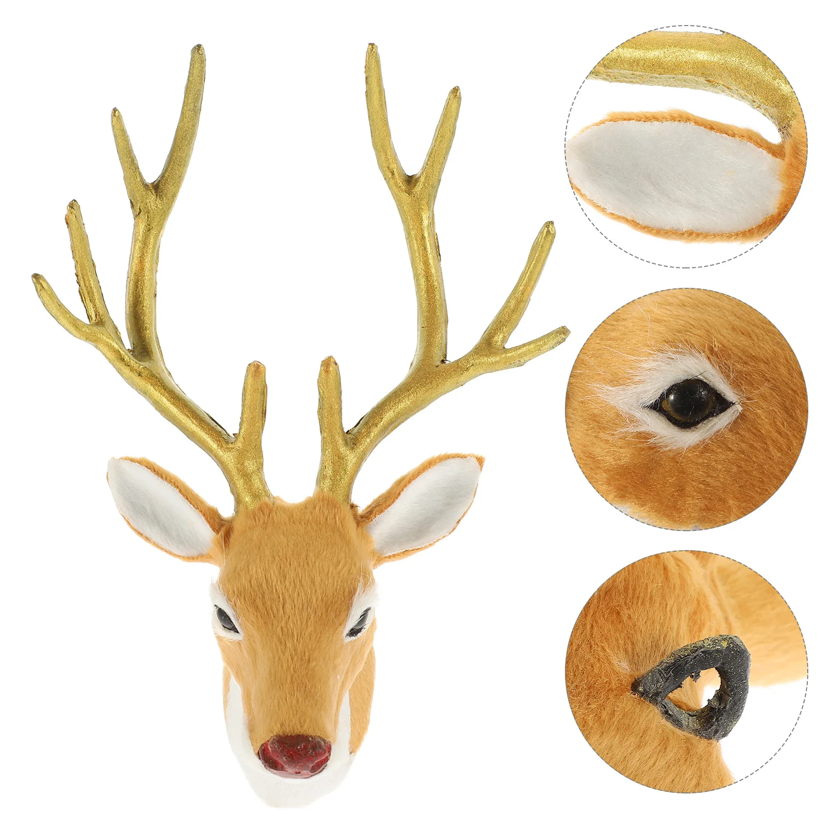 

Creative Reindeer Head Decoration Christmas Elk Statue Holiday Party Prop Desktop Animal Ornament Home Xmas Decor Simulation