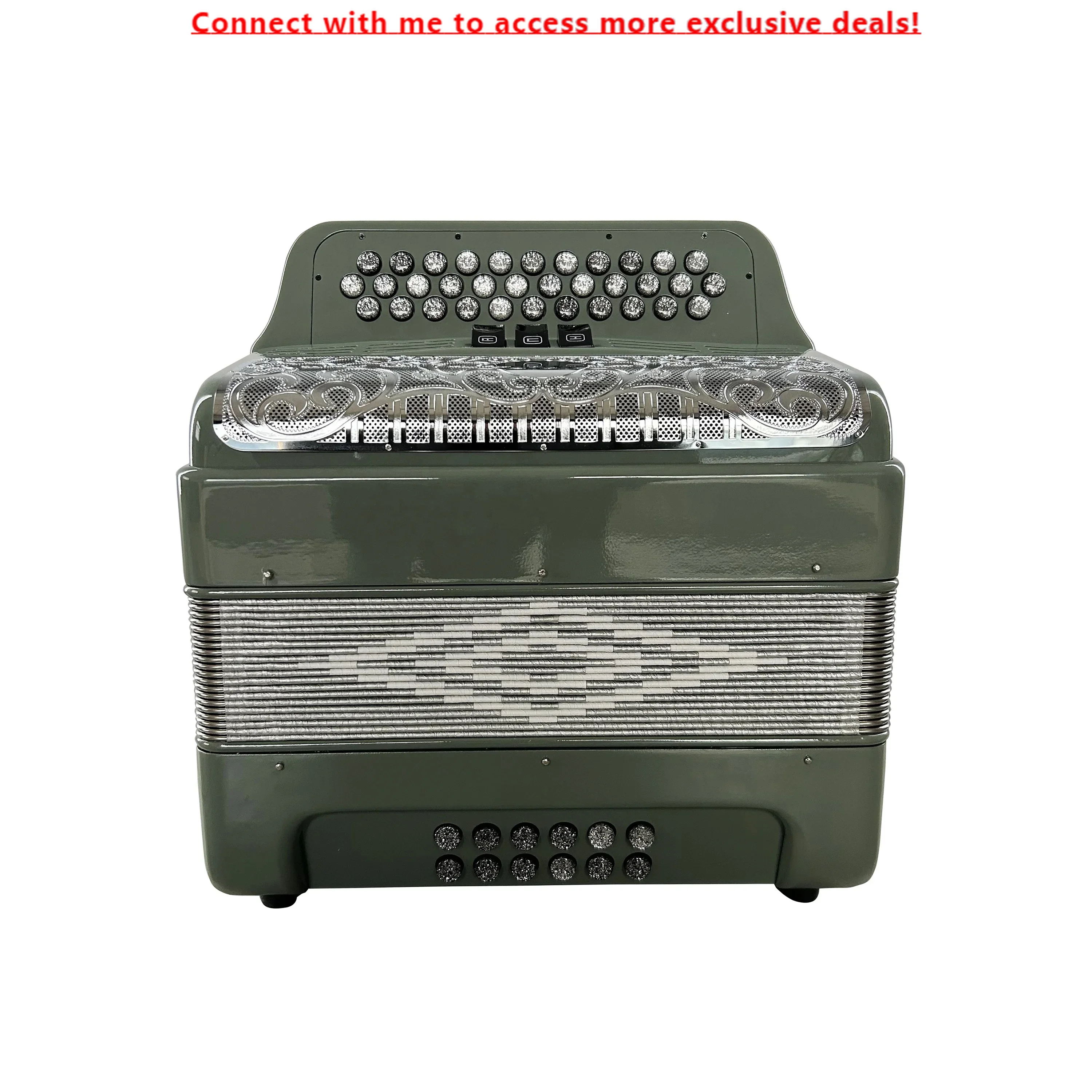 

SEASOUND 34 Buttons 12 Bass 3 Registers Sky Grey Accordion Instrument Silver Grill Silver Buttons Acordeon JB3412C