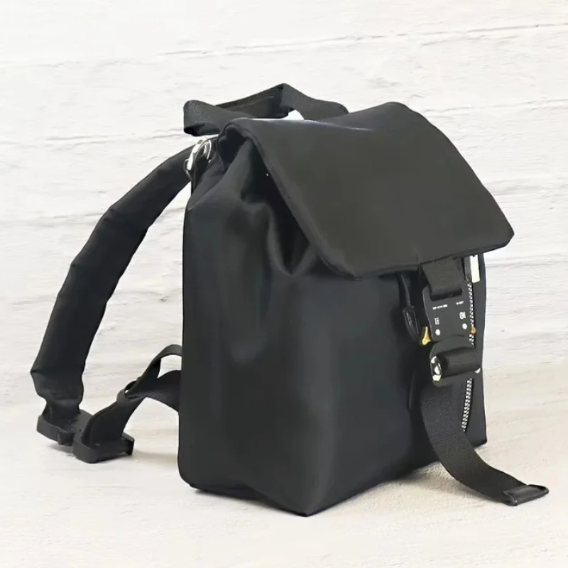 1017 Alyx Drawstring Backpack High Street Metal Buckle Black Nylon Crossbody Bag for Man Women