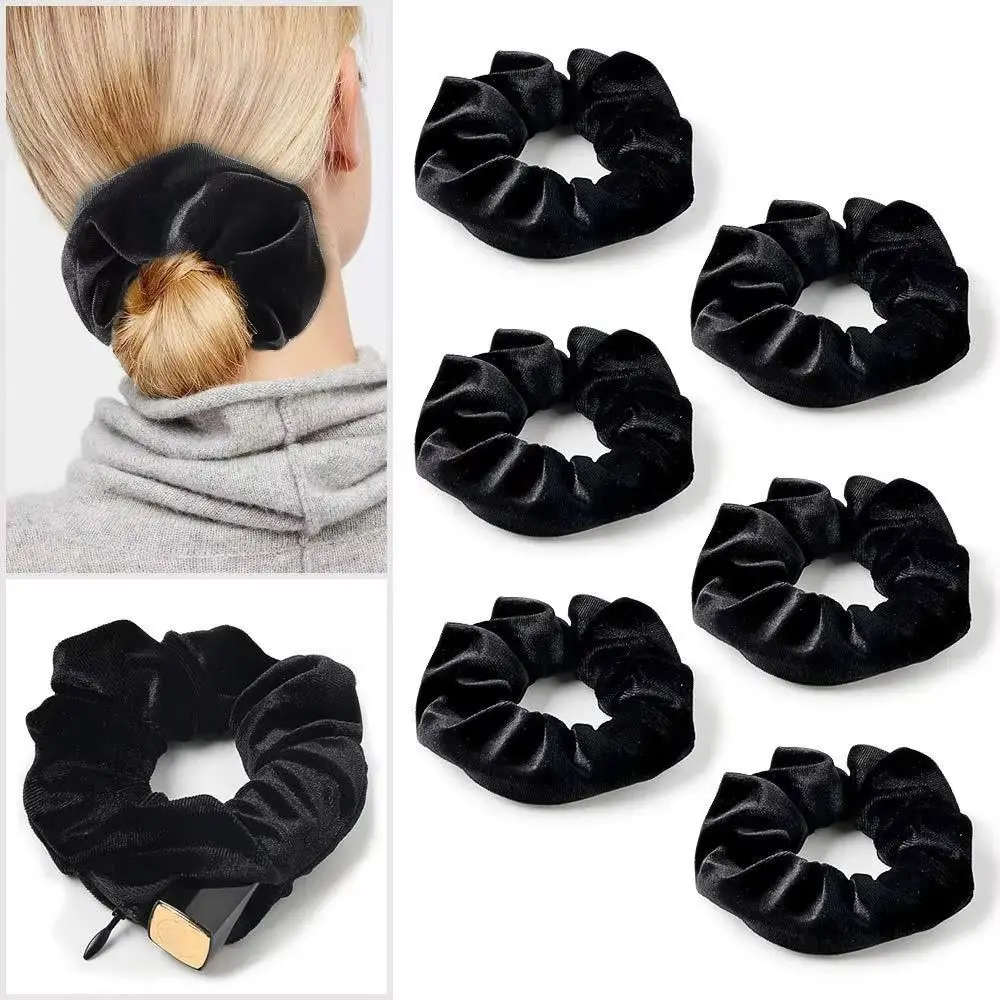 New Hair Tie Safe Sight Velvet Hair Rope With Zipper Hide Key Cash Storage Case