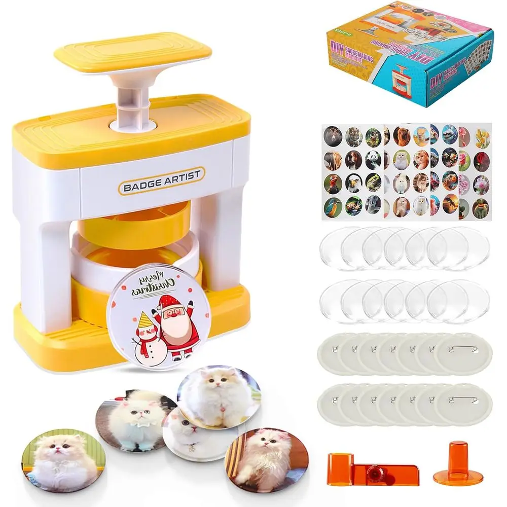 

DIY 55mm Pin Badge Maker Kit with 48pcs Parts, Circle Cutter, Ideal for Arts & Crafts, Birthday Gifts, School Projects