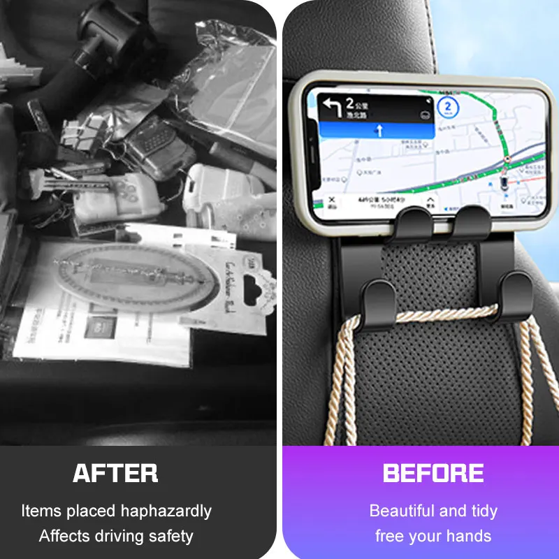 

Car Dual Hooks For Porsche Panamera Cayenne 911 718 Macan Taycan Boxster 918 Car Seat Back Hook Hanger For Bags Phone Accessorie