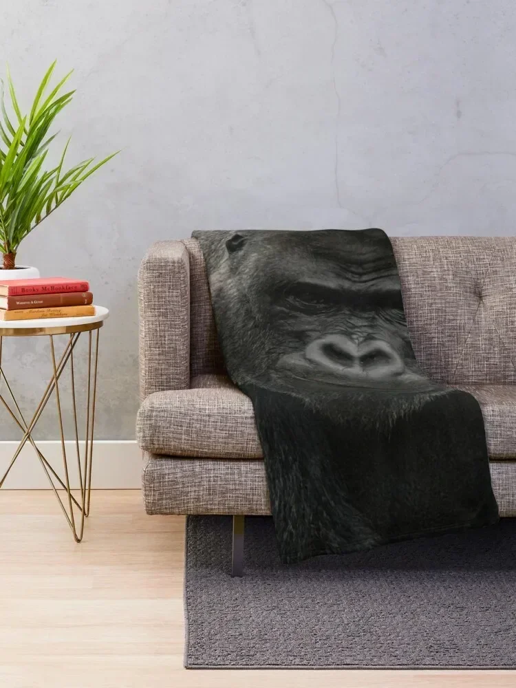 Oumbi The Silverback Gorilla's Smirk Throw Blanket For Sofa Thin sofa bed christmas decoration Plaid on the sofa Blankets