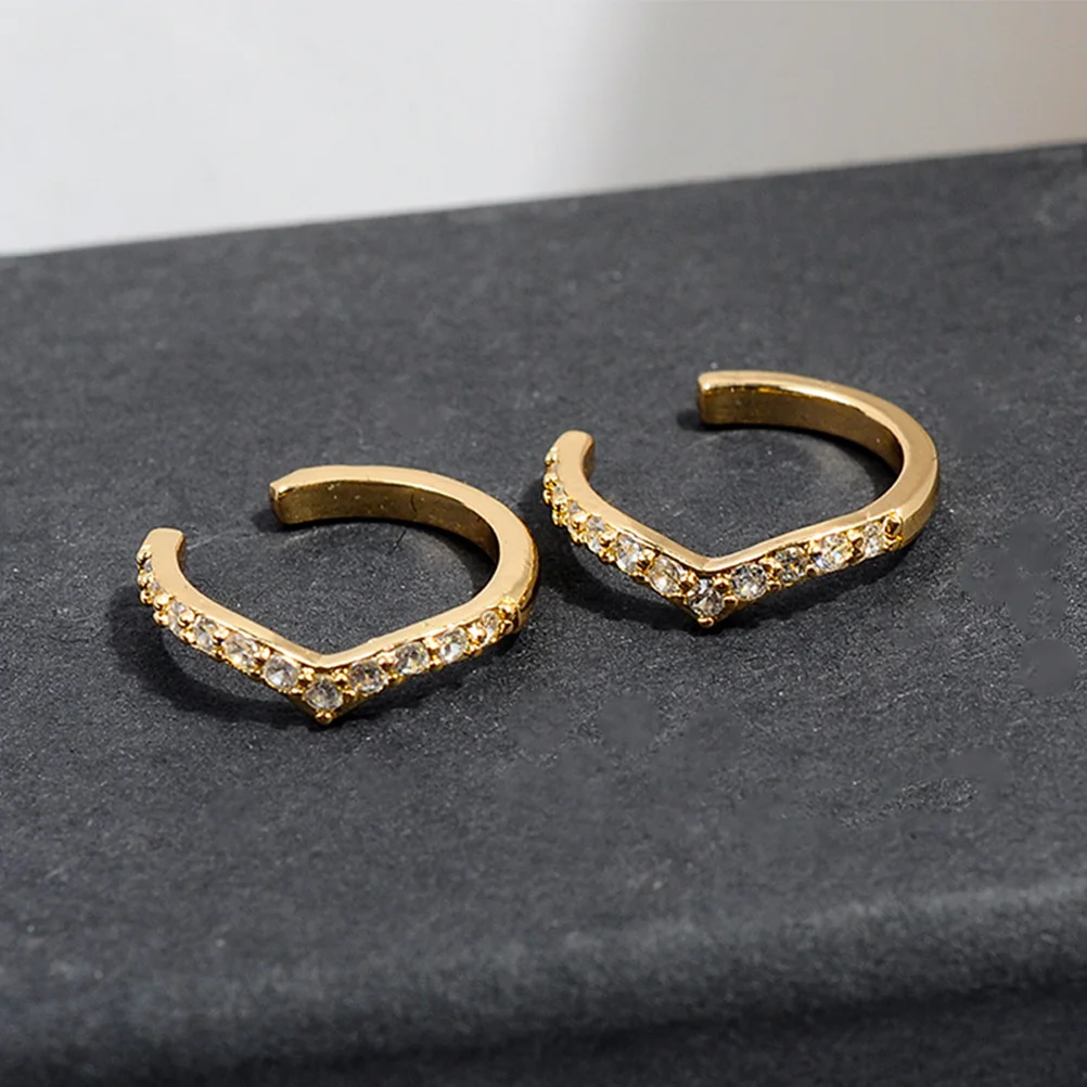 

2Pair Ear Bone Clips Adjustable No Piercing Earrings Fashion Ear Cuffs for Women Non Piercing Clip on Earrings Casual Party