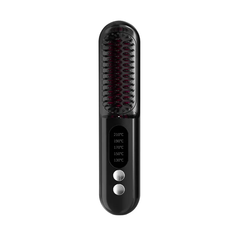 New Rechargeable Negative Ion Hair Straightener Brush Portable Student Dorm 3 in 1 Dry Curl Straight Lazy Hair Styling Tool