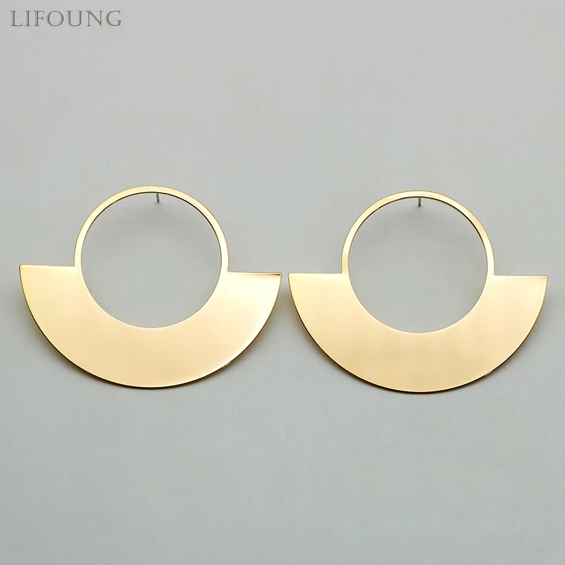 Smooth Metal Geometric Post Earrings For Women Fashion Jewelry Fancy Holiday Accessories Wholesale Trendy New Style Gift 2023662