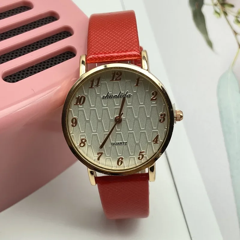 Relojes sencillos de cuarzo para Mujer, pulsera de cuero, informal, elegante, regalo para estudiantes