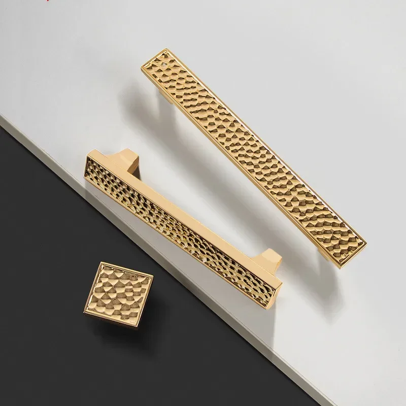 New Cabinet Handle Hammer Pattern New Nordic Simple Gold Wardrobe Handle Cabinet Handle Drawer Door