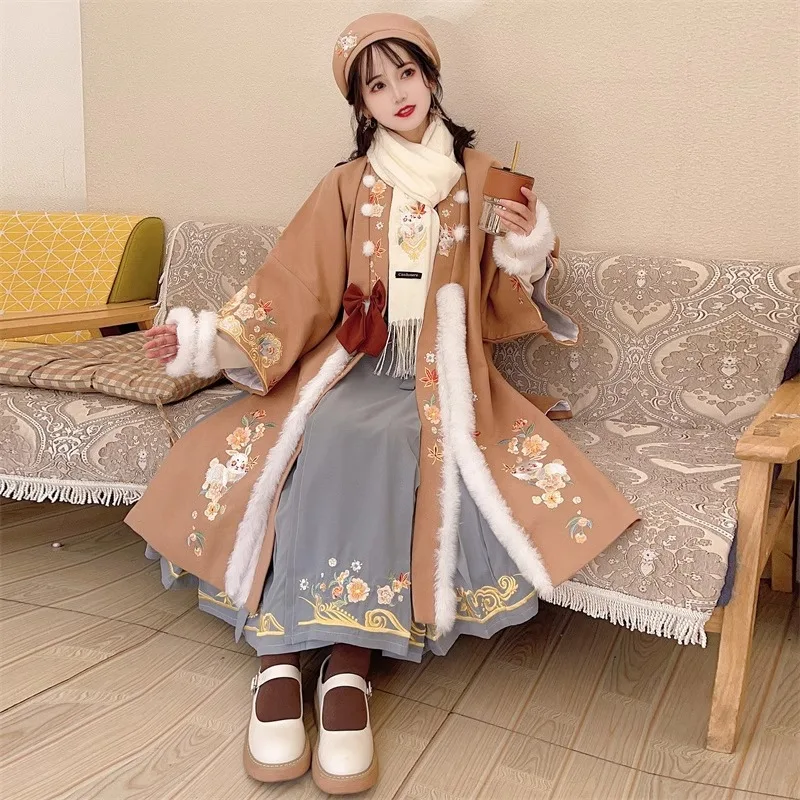 

Original Song Dynasty Hanfu Women's Han-style Set, Long Pei-zi, Daily Ma-mian Skirt, New Year Greetings Dress
