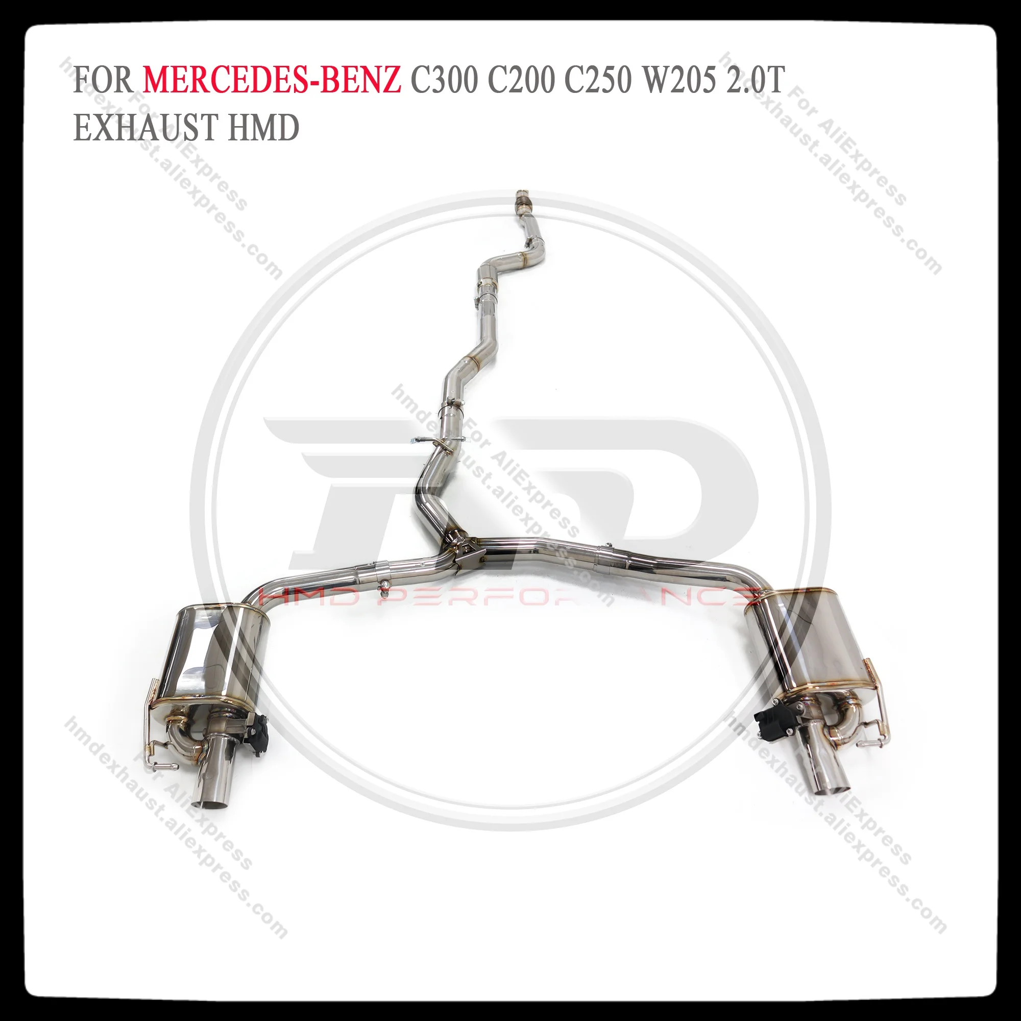 

HMD Stainless Steel Exhaust System Performance Catback for Mercedes Benz C200 C250 C300 W205 1.5T 2.0T Valve Muffler