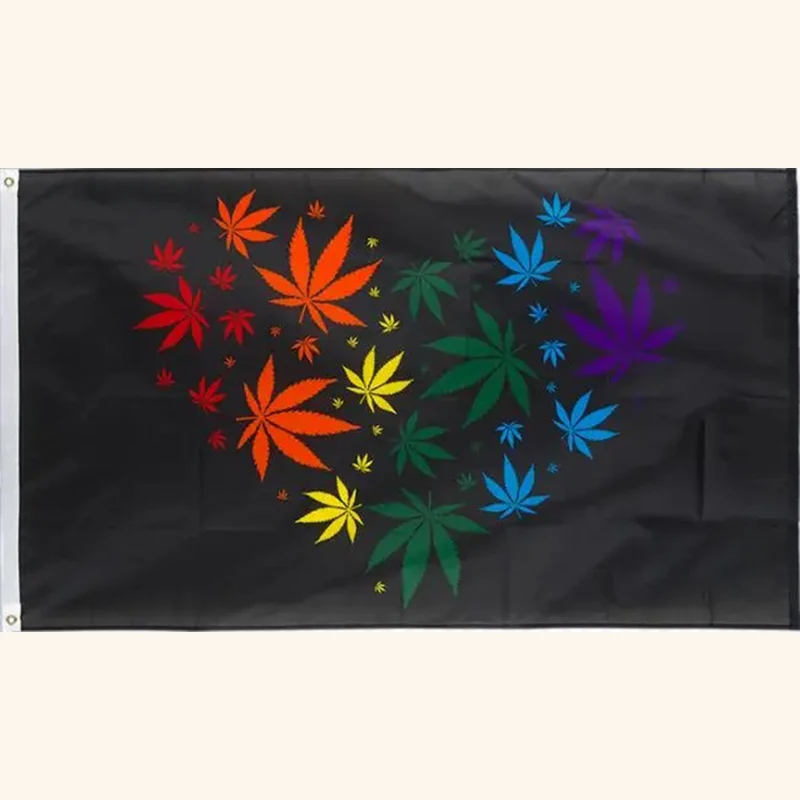 Rainbow Love Flag custom hobby business history banner pride leaf banner 90x150cm