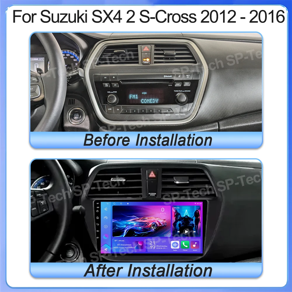 Car Radio Android 16 Multimedia Video Player For Suzuki Sx4 2 S-cross 2012 - 2016 Stereo Gps Navigation Stereo Head Unit Carplay