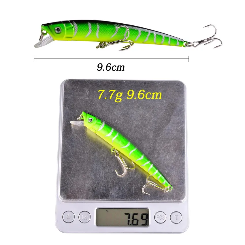 Aorace-Señuelos de Pesca Wobblers, 9,5 cm, 7,7g, pececillo, Crankbait, cebo Artificial para lubina, juego de Señuelos de Pesca de carpa, Kit