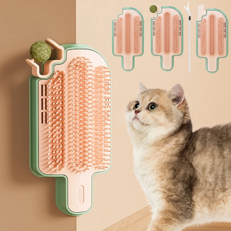 

Multifunctional Corner Cat Massage Comb Funny Ice Cream Shape Self Cleaning Wall-Mountable Cats Scratcher Kitten Accessories