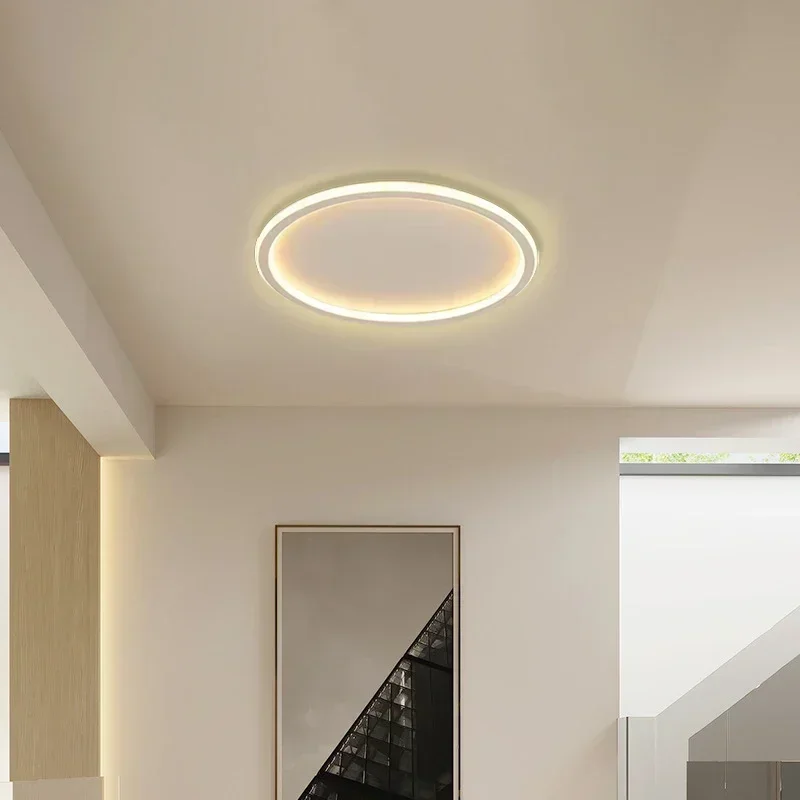 Nordic Minimalist LED Ceiling Light For Bedroom Living Room Aisle Study Room Balcony Circular Remote Control Lighting Chandelier