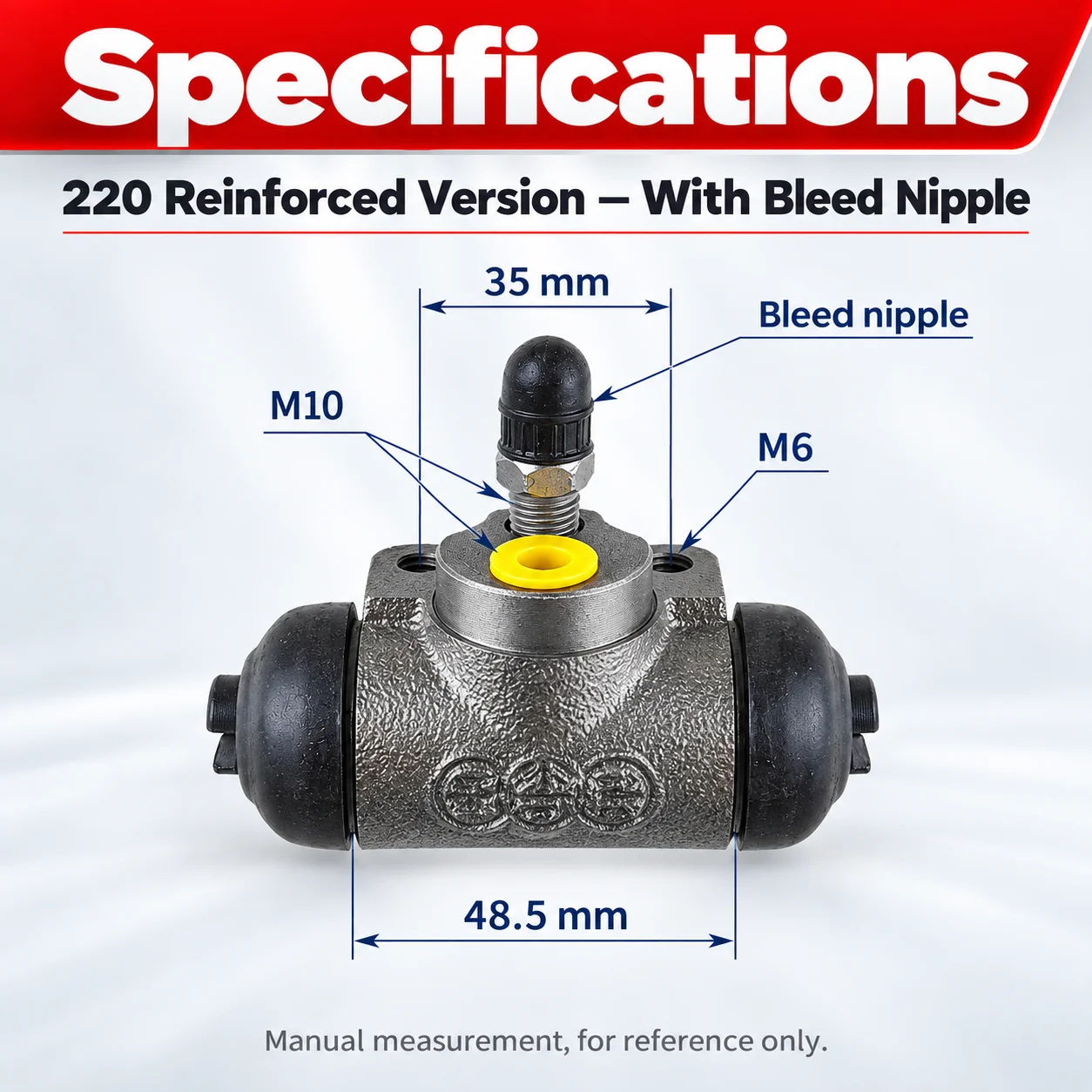 2PCS 220 Reinforced Hydraulic Brake Wheel Cylinder for Marshell Sightseeing Car, Drum Brake