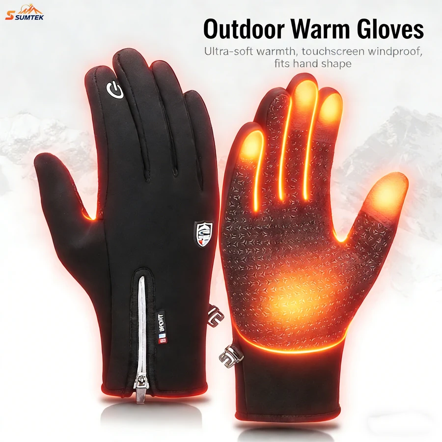 

Winter Waterproof Gloves with Touchscreen Fingers for Men Women ，Windproof Liner Thermal for Running Cycling Driving Hiking
