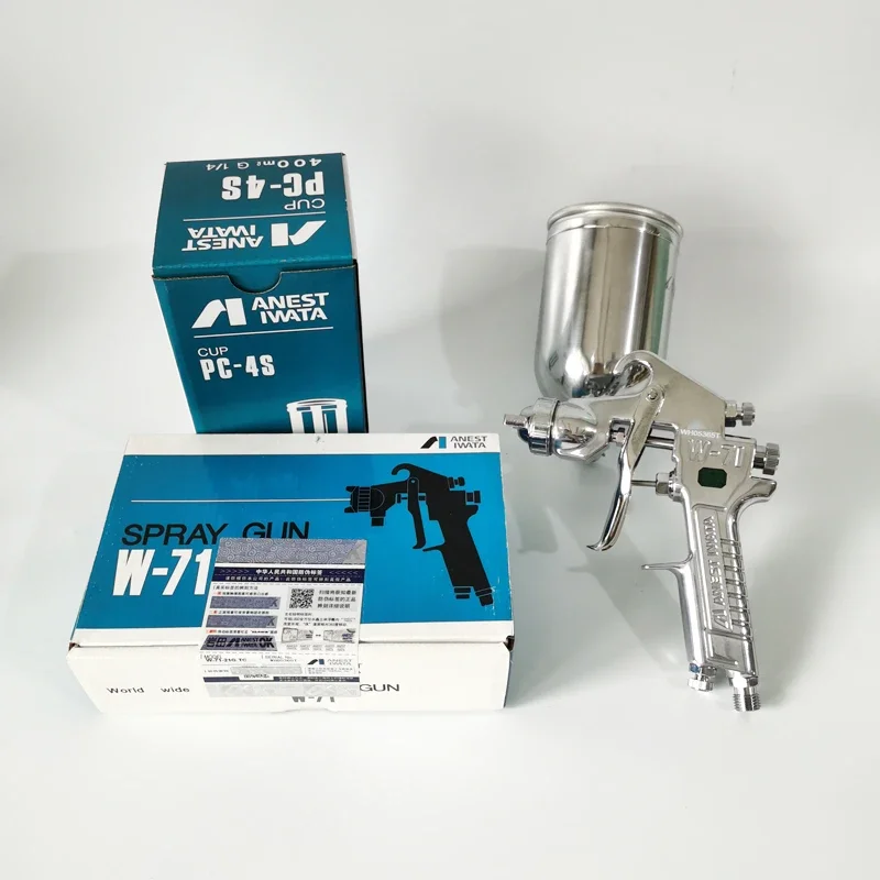 Japan Iwata W-71 Spray Gun Car Furniture Paint Spraying High Atomization 1.0/1.3/1.5/1.8 Nozzle On The Pot