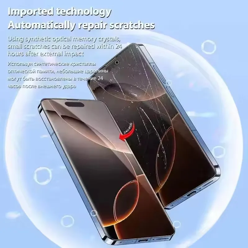 5 Stück Vollflächige Hydrogel-Folie für iPhone 17 16 11 12 13 14 15 18 Pro Max Displayschutzfolie für iPhone 15 16 Plus XR XS, kein Glas – Detail 4