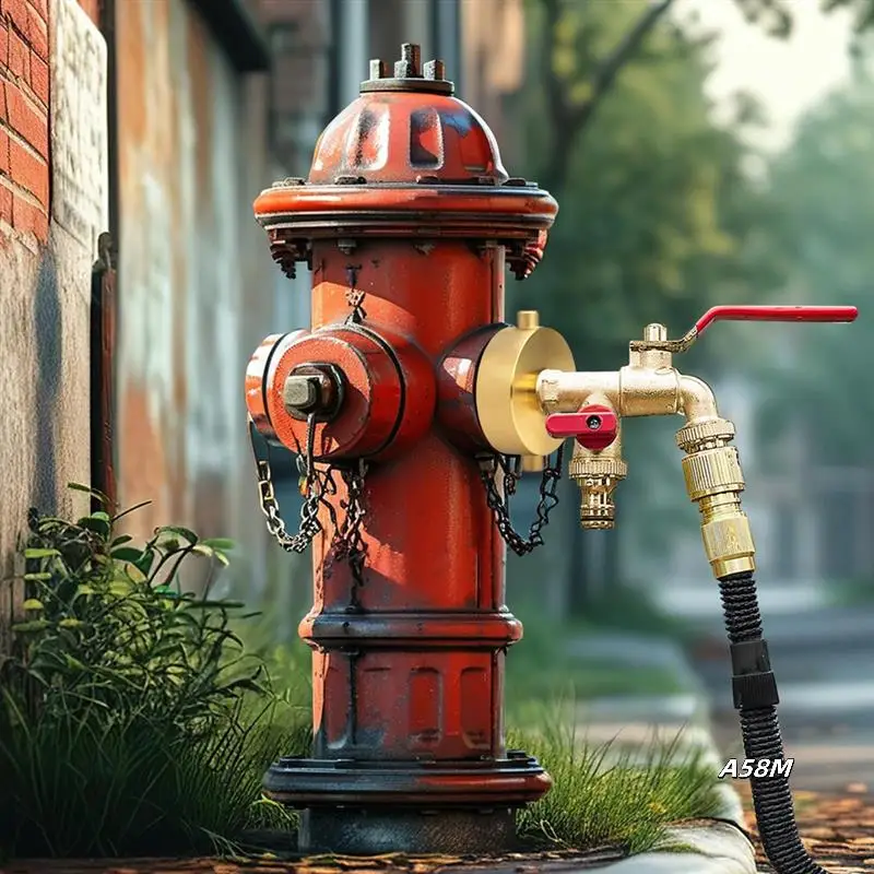 

2-1/2In NST(NH)Female X3/4In GHT Male Fire Hydrant Adapter Firehose Adapter Brass Fireequipment With Pin Lug 2-1/2X3/4In