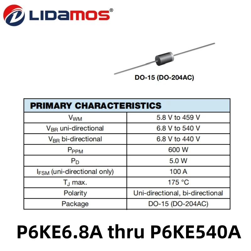 2000PCS/Lot P6KE9.1A DO-15 TVS Transient Voltage Suppressor Diode 9.1V Electronic Components