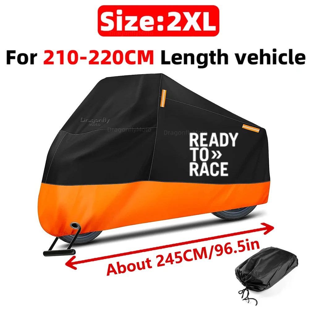 Für KTM Ready to Race Adv Duke 390 690 790 890 1190 RC Motorradabdeckung Dick 210D Wasserdicht Outdoor UV-Schutz Staub- und Regenschutz