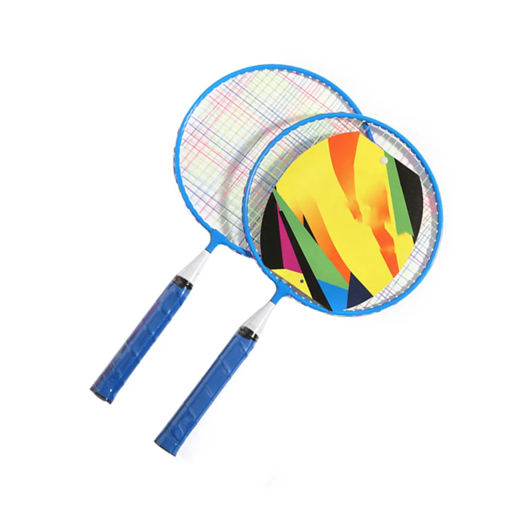 1Set Badminton Racket Blue Fine Workmanship Tighten Thread Widen Range Lightweight Outdoor School Sports Set for Kids