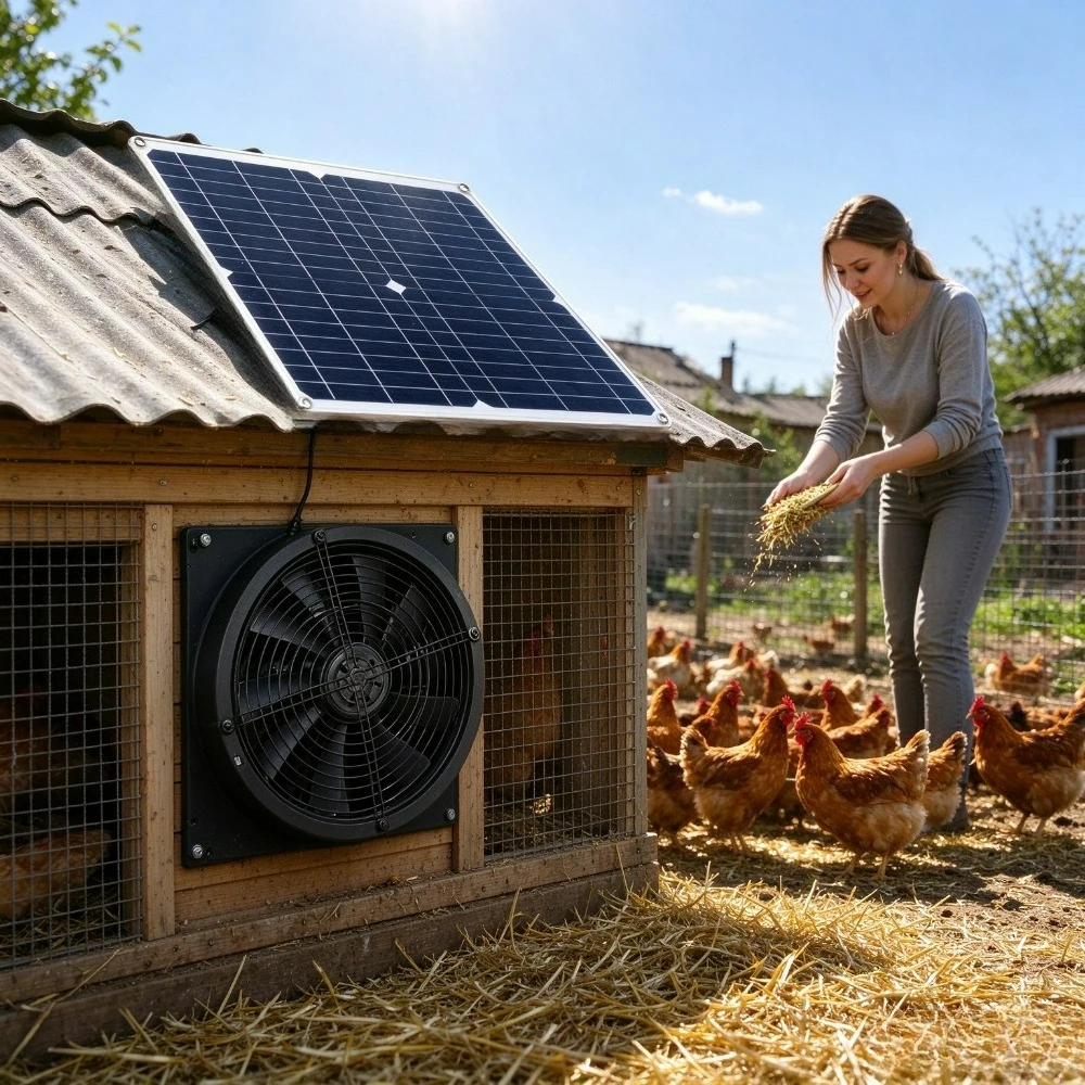 Solar Vent Fan Kit 15W 25W Waterproof Solar Panel Fan for Storage Shed Chicken Coop Dog Kennel Greenhouse Outdoor Warehouse RV