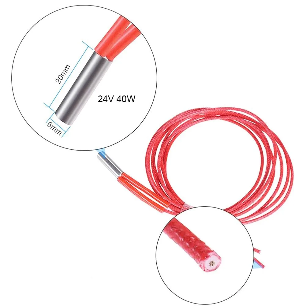Cartridge Heater Heating Tube Element 24V 40W Thermistor High Temperature Sensor for Prusa I3 MK3 MK3S 3D Printer Hotend Parts view 3