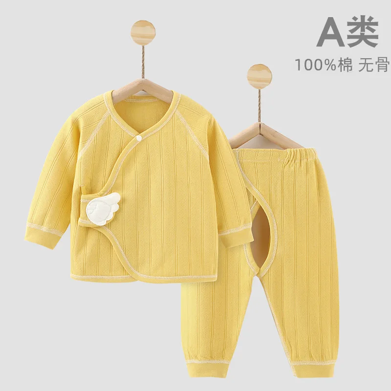 

Baby Underwear Set Spring and Autumn Cotton Long-sleeved Pajamas Baby Boneless Long Johns Split Clothes