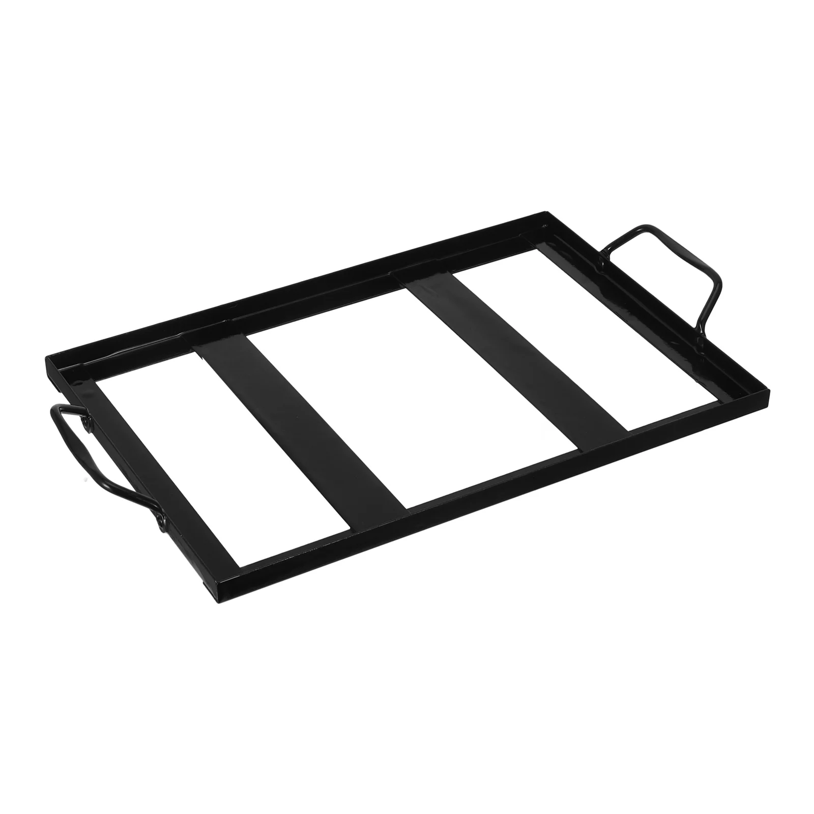 

Barbecue Tool Salt Shelf Tray Black Stainless Steel Tabletop Grill Durable Block Stand