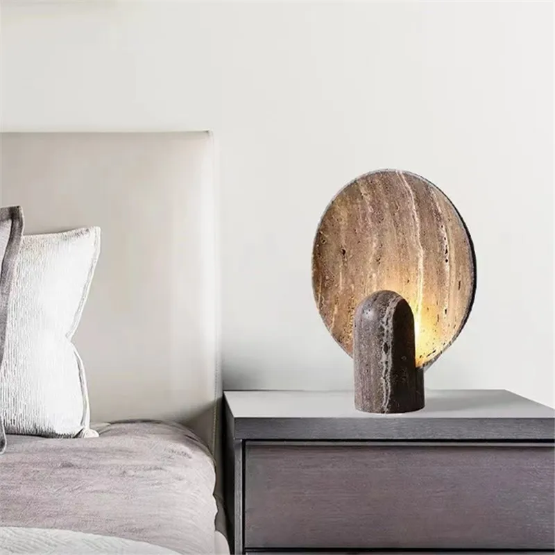 Creative Cave Stone Table Lamp living room brown wabi sabi resin lighting minimalist luxury desk lamp bedroom beside lamp