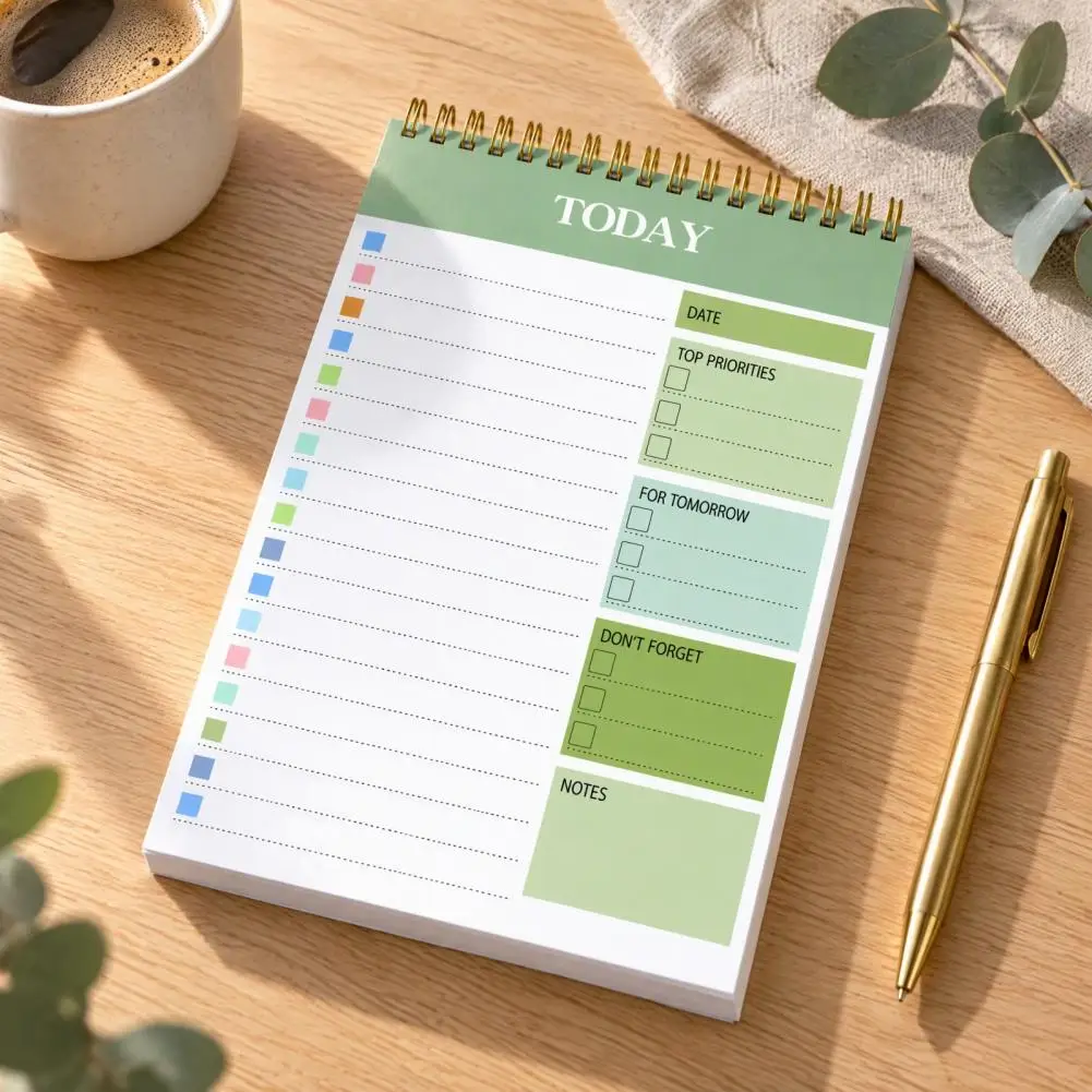 Daily Planner Writing Pad, A5 Size To-do List Notepad, Productivity Planning Tool for Office Home Time Management Work Planner