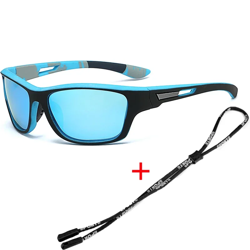 2024 Men\'s Polarized Sport Sunglasses with Rope Fashion Ultralight Colorful Film Sunglasses Outdor Dust-proof Cycling Sunglasses