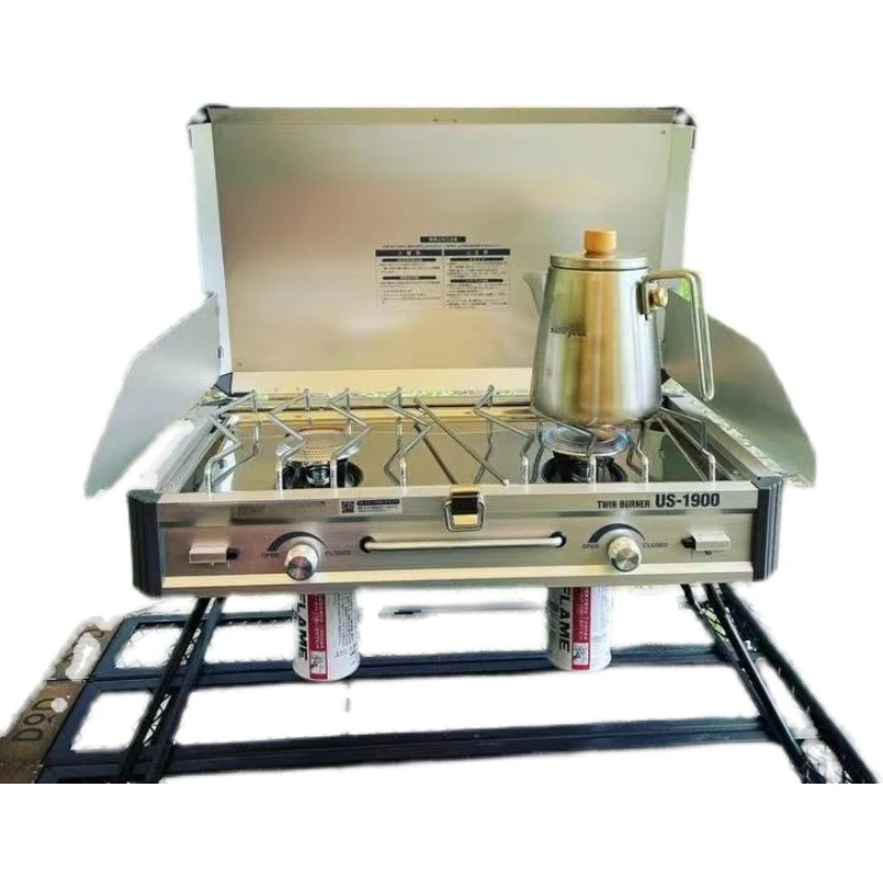 

Double-Headed Stove Outdoor Camping Gas Furnace High-Fire Folding Camping Barbecue Stove US1900