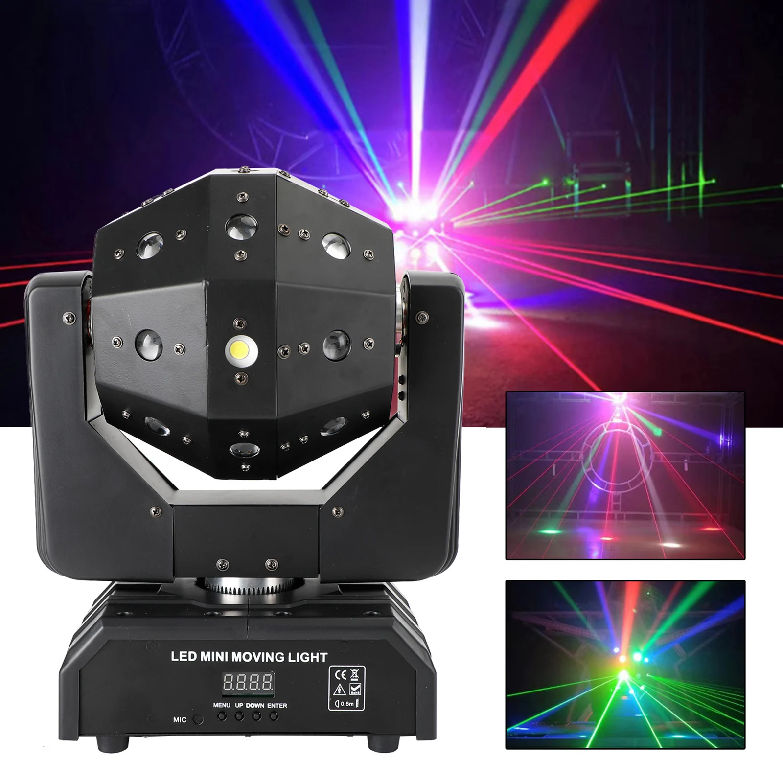 

RGBW 3In1 LED Laser Moving Head Stage Light DMX DJ Disco Party Effect Lighting