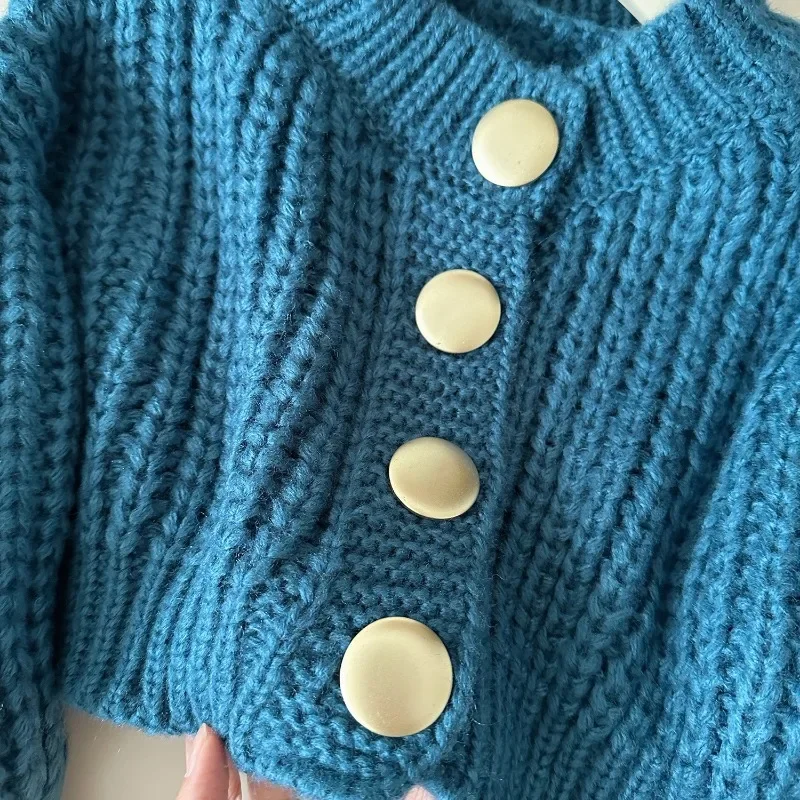 Girls Clothes Set Autumn Winter Sweaters Cardigans+Polka Dot Skirt Fashion Korean Warm Toddler Girl Clothes Suits 2 3 4 5 6 7 8Y 3