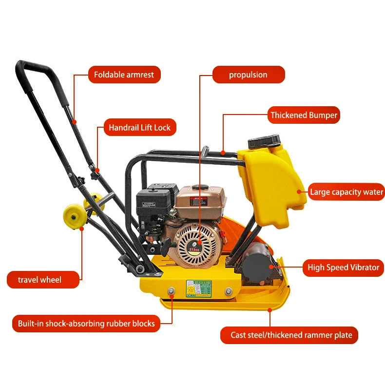 High Quality  Plate Compactor Vibrating Plate Gasoline Compactor Ground Floor Asphalt Soil Plate Compactor for Construction