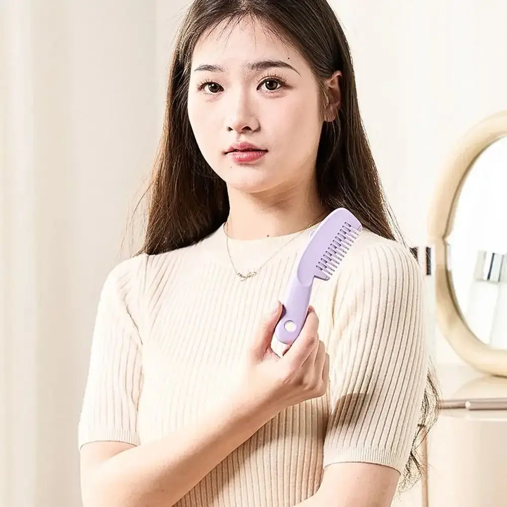 3 Modes 2 in 1 Hairdressing Comb Adjustable Portable Sliding Bangs Trimmer with Hanging Hole Manual Hair Split End Trimmer Home
