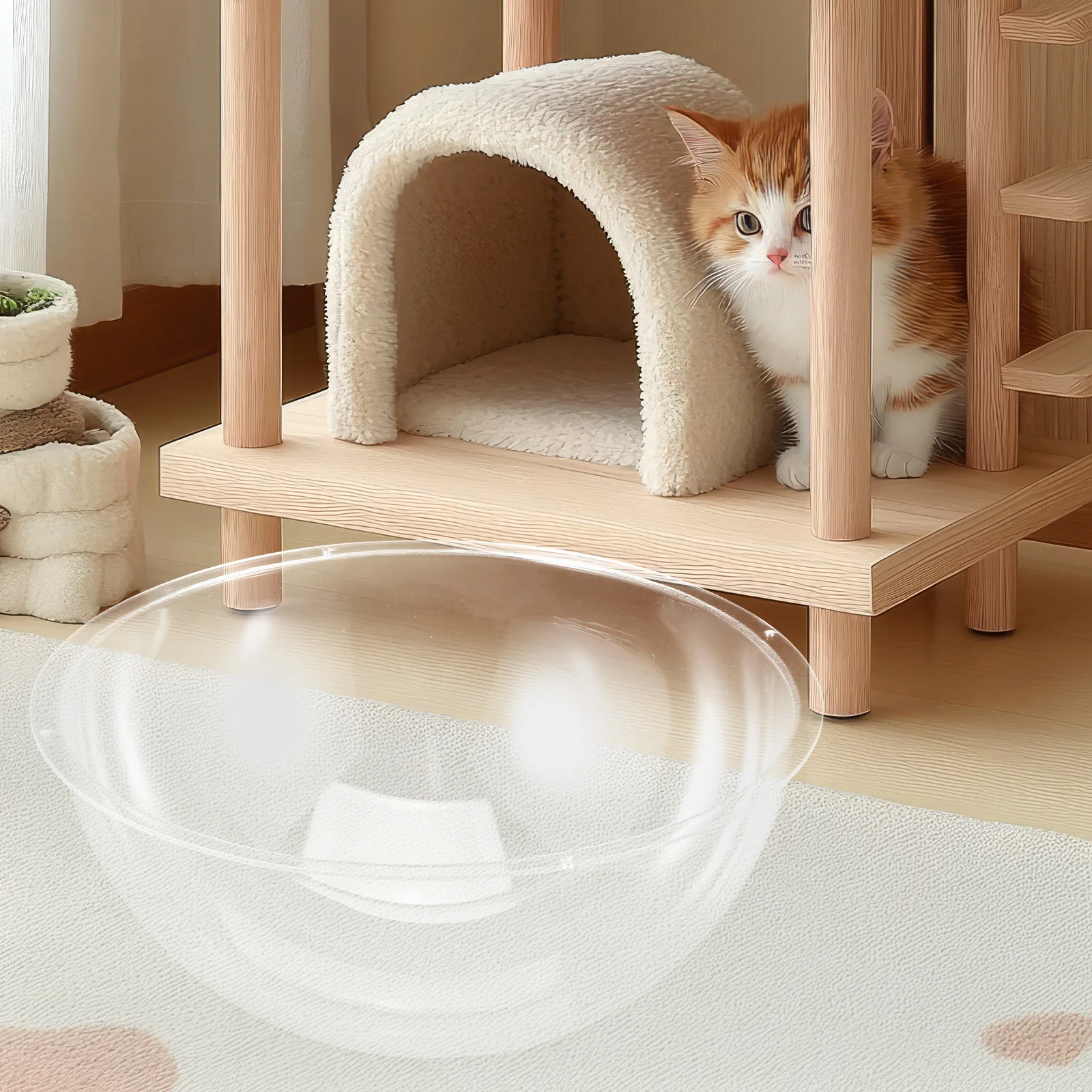 

Cat Capsule Transparent Acrylic Dome Bed For Cats Modern Window Perch Replacement Lightweight Indoor Outdoor Use