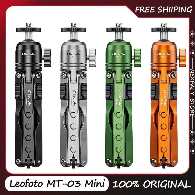 Leofoto MT-03 Mini Spider Tripod DSLR, Smartphone, Selfie Desktop Tripod Kit Travel & Photography Portable Handheld Support Gift