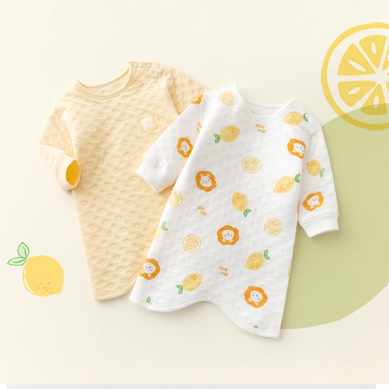 

2024 Sweet Cartoon Pattern Baby Clothes Spring Autumn Cotton Newborn Baby Girls Nightdress Kids Cute Night-robe For 0-2 Years