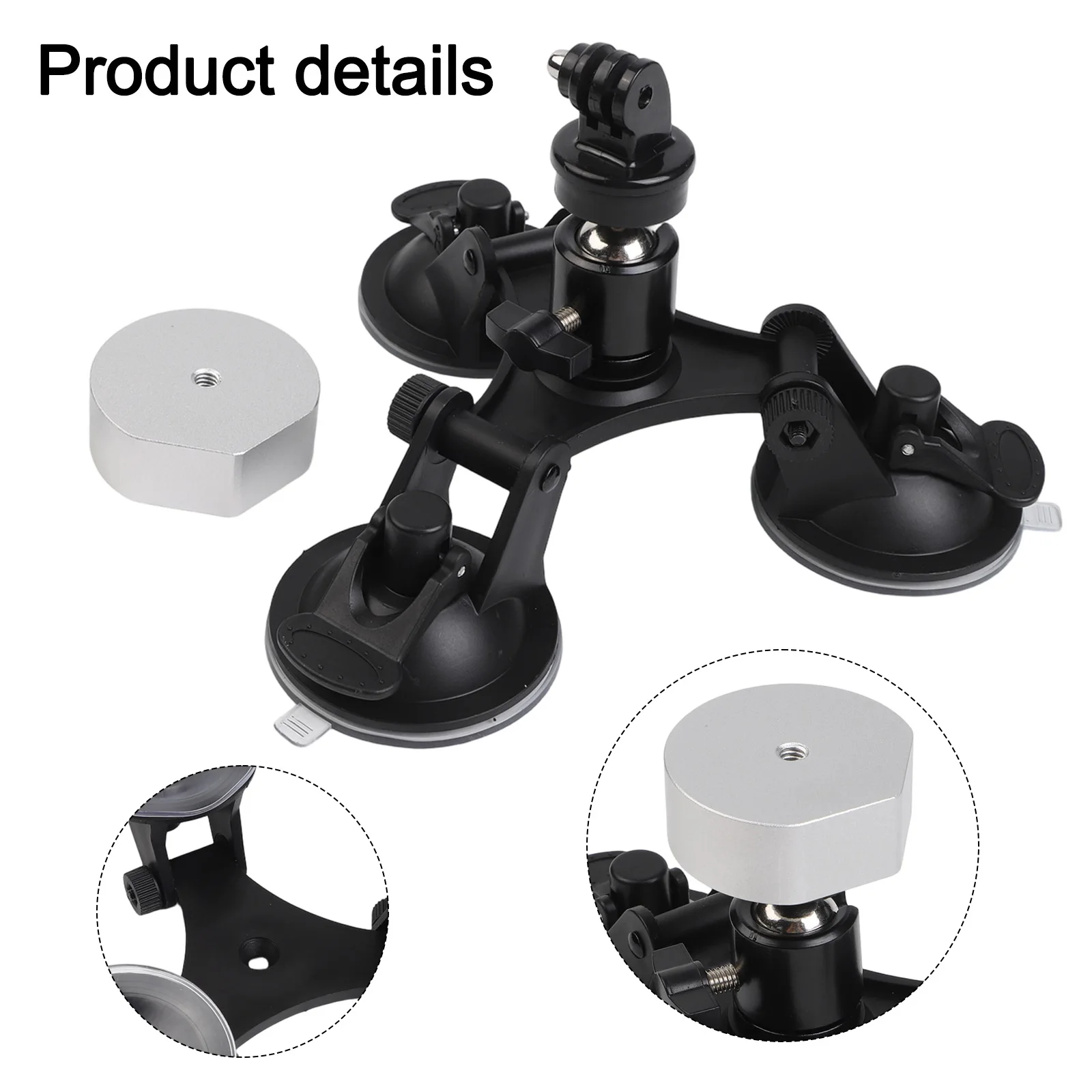 Travel Use Outdoor Installation Bracket Car Accessories Strong Suction Cup Portable Design Stable Connection Compact Storage